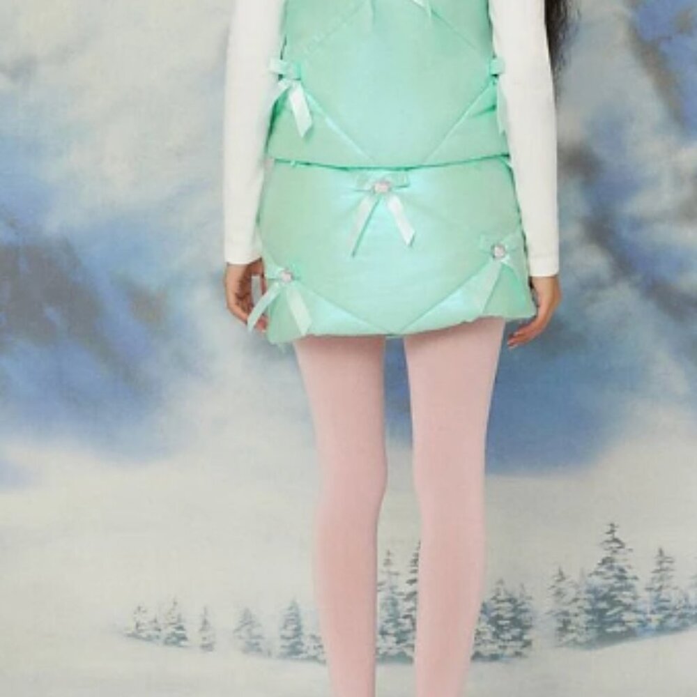 Hello Kitty Aqua Mint Green Quilted skirt forever21 collab Holly Madison - Picture 4 of 6